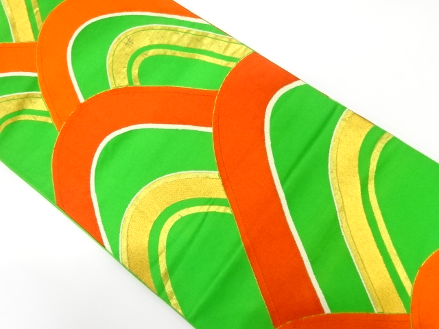 JAPANESE KIMONO / ANTIQUE FUKURO OBI / SILK / WOVEN MOUNTAINS